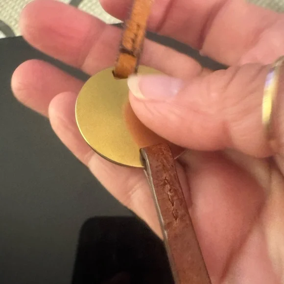 Margot Gold Charm with Brown Leather Strap - Picture 7 of 9